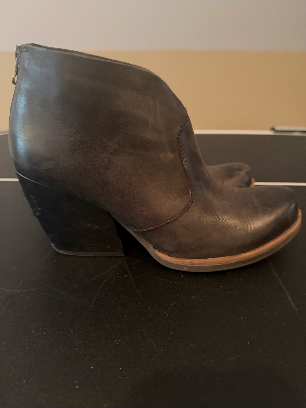 Kork-Ease Gemini Women's Black Leather Ankle Booties